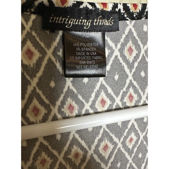 Intriguing Threads Sleeveless Blouse Geometric Pattern Multicolor Sz XL - Picture 4 of 6